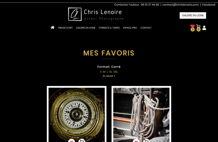Liste de favoris sur le site Chris Lenoire